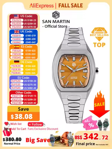 San Martin 39.5mm Tonneau Luxury Men Watch Mineral Dial Casual Sports PT5000 SW200 Automatic Mechani