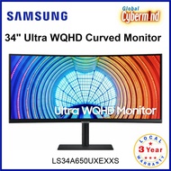 SAMSUNG S34A650UXE 34" Ultra WQHD Curved Monitor with USB Type-C and LAN Port [LS34A650UXEXXS] (Global Cybermind)