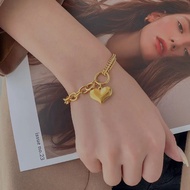 Retro Love Gold Bracelet Women Hip Hop Cool Simple No Color Fading Titanium Steel Bracelet Accessori