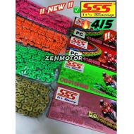 ORIGINAL 415 SSS CHAIN HIJAU GREEN RANTAI 415X120 415X122 415X132 120 122 132 RKM TRIPLE S RANTAI GO