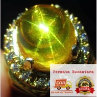 Batu permata yellow sapphire star bangkol jumbo