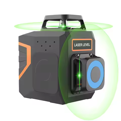 BOAYAL Laser Level 8-Lines Laser Leveling 2x360° 2D Green Light Line 30M 4000mAh Rechargeable Batter