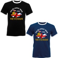 Falklands War 1982 Veteran Ringer Tshirt Soldiers War Remembrance Day Unisex Top