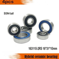 4pcs 163110-2RS si3n4 balls hybrid ceramic ball bearing 16x31x10mm 163