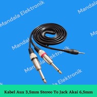 kabel cabang jack 3.5mm to 2 akai mono ts male splitter audio aux