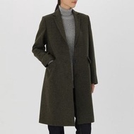 ［無印良品］羊毛大衣外套．S．深綠