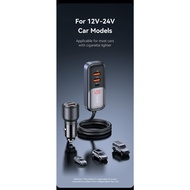 C40 165W 2C+3U PPS 5 Ports Digital Display Fast Car Charger With Data Cable