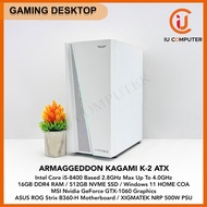 ARMAGGEDDON KAGAMI K-2 CUSTOMIZE GAMING INTEL CORE I5-8400 16GB RAM 512GB NVME SSD GTX-1060 USED DES