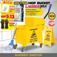 8068 20Lit Mop Bucket With Castor Baldi Mop Beroda Janitor Cart Mop Cart Bucket Squeeze Wringer 拖把桶