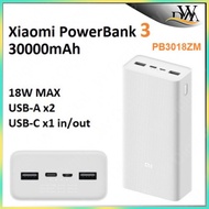 Xiaomi Power bank 3 30000mAh PB3018ZM 3 USB Type C 18W Fast Charging Mobile tablet band