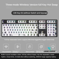 Lychee Gaming F108 Mechanical Keyboard Three Mode RGB Switch Seat Insertion Customized Kit DIY 2.4g 
