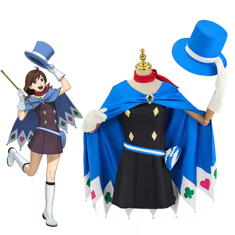Game Ace Attorney Minuki Naruhodou Cosplay Suit Women Magician Costume Trucy Wright Blue Uniform Hal