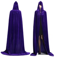 Marys Women Men 67 inches Velvet Hooded Vampire Cape Cloak Halloween Reversible Devil Cape Fancy Dre