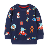 LJMOFA 1-9Y Kids‘ Sweater Christmas Style Boys Pullover Children Cartoon Round Neck Bottoming Top Au