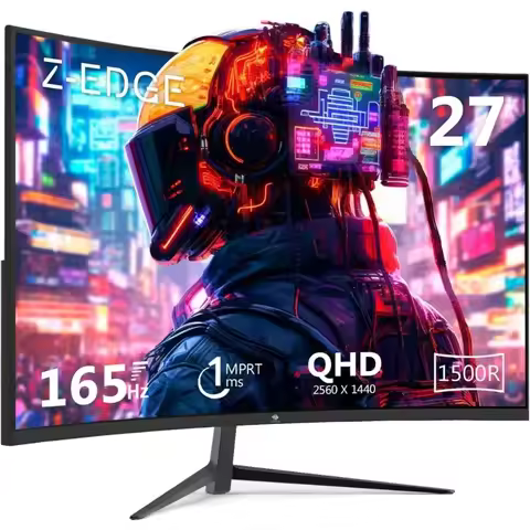 Furniture.27 inch Curved Gaming Monitor, QHD 1440P 165Hz 144Hz Curved 1500R Computer Monitor, MPRT 1