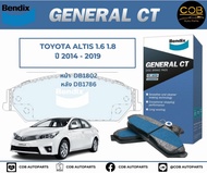 BENDIX GCT ผ้าเบรค (หน้า-หลัง) Toyota Altis 1.6/1.8 ปี 2014-2019 โตโยต้า อัลติส