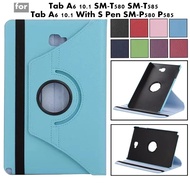 for Samsung Galaxy Tab A6 10.1 inch 2016 SM-T580 SM-T585 S Pen SM-P580 P585 Tablet Case 360 Rotating Flip PU Leather Stand Funda
