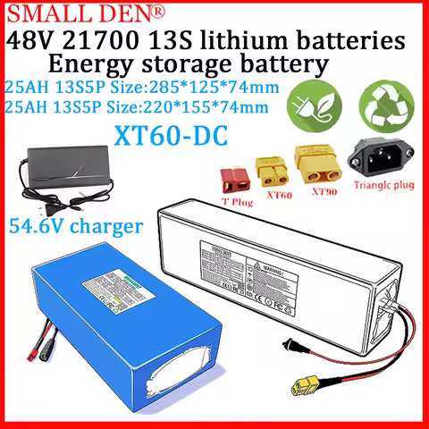 48V 25AH 21700 Lithium Battery for Off-Road Vehicle Camping, Built-in 30A 1500W 13S5P High Capacity 