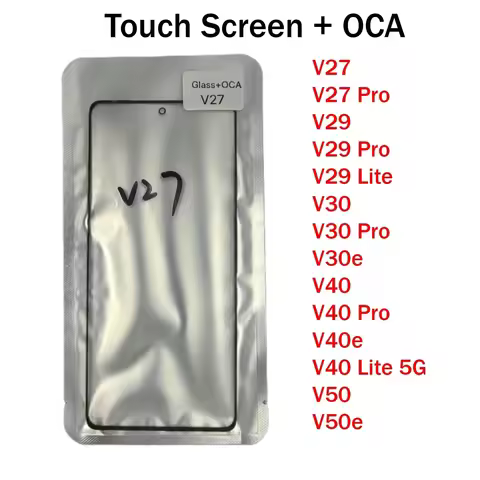 For Vivo V27 V29 V30 V30e V40 V40e V50 V50e Pro Lite Curved Touch Screen Front Outer Glass Panel + O