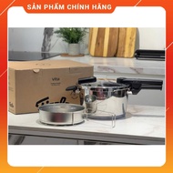 Fissler 4.5L Vitaquick GREEN pressure made in Germany with steamer basket