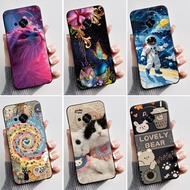 Casing For Oukitel C59/C59 Pro Case Aesthetic Fashion Cute Cat Cartoon Black Soft Silicone Back Cove