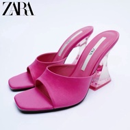 SANDAL ZARA HEELS WANITA atau ZARA HEELS TRANSPARAN SATIN