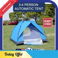 [ LOCAL READY STOCK ] 3-4 Person AUTOMATIC EASY CAMPING TENT Khemah sesuai untuk 3-4 Orang Kemping O