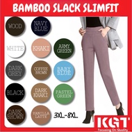 KGT BAMBOO Slack Seluar BAMBOO Slack Slim Fit Plus Size 3XL to 8XL PEREMPUAN SLIM FIT LADIES PANTS S