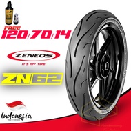 Zeneos ZN62 120/70 R14 Motorcycle Tire Tubeless w/ Free Tire Sealant & Pito Tubeless