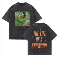 Taylor Swift The Life Of A Showgirl - Black Rounded Neck Cotton Tee - Men & Women's Casual Hip-Hop I