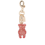 COACH CC Logo 樹脂熊熊造型吊飾/鑰匙圈(酒紅色)