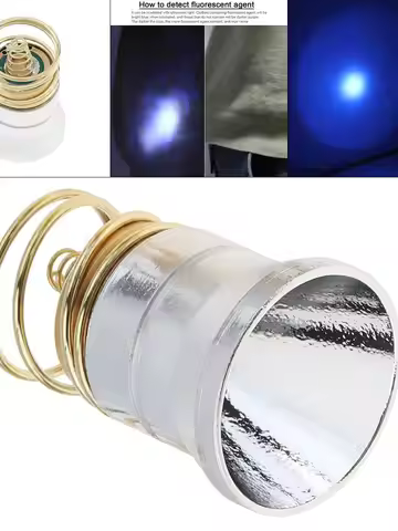 1Mode 365nm UV LED Flashlight Bulbs Replacement Smooth Reflector P60 Drop-in Lamp Fit for 6P C2 D2 G
