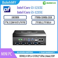 SZBOX MINI PC Intel Core i3-1215U i5-1235U DDR4 32GB M.2 2280 SATA/NVME SSD CPU FAN pfSense PC