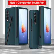 Ốp Bản Lề Có Khe Cắm Bút S Pen Cho Samsung Galaxy Z Fold 4/3 5G Ốp Có Màn Hình Mặt Kính Phim