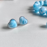 海紋石愛心耳釘B