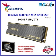 ADATA SSD LEGEND 860 PCIe Gen4 x4 M.2 2280 Solid State Drive ( 500GB / 1TB / 2TB )