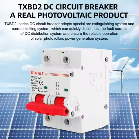 2P DC 1000V Solar Mini Circuit Breaker Battery Switch 125A 100A DC MCB for Photovoltaic PV System