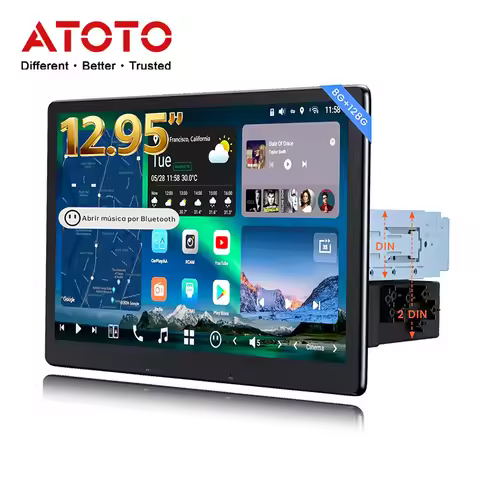 ATOTO 12.95 inch 1Din Big Screen Android 13 Car Radio 8G+128G Bluetooth Navigation 4G LTE CarPlay Au