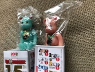 MEDICOM bearbrick series 33 隱藏 招財貓 紅招財 藍招財  共2盒 日版