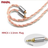 FAAEAL Earphone Cable 3.5mm/2.5mm/4.4mm Replacement Earbuds Wire 2Pin 0.78mm/MMCX Connector Upgrade Headphone Line 4Core High Purity Copper Audio Cable For BLON BL03 Moondrop Aria KATO Chu2 KZ TRN Shure UE900s SE535 SE846 SE215 TFZ Earphones Accessories