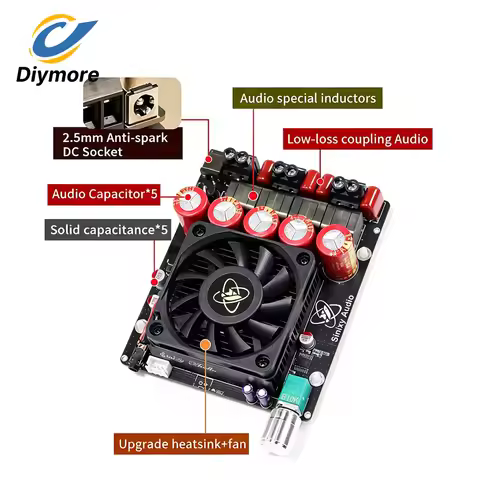 XY-AP1200 Pure Power Amplifier Board Class-D Power Amplifier 600W+600W 2-Channel TPA3255 Amplificado