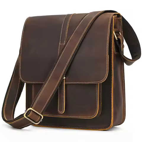 Vintage Fashion Men's Shoulder Bag Genuine Leather Men Sling Bag Cow skin genuine leather crossbody