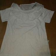 嬰兒牌二手韓國白色造型領口小孩衣服