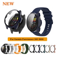 For Garmin Forerunner 265 265S Tempered Glass ScreenProtector Case Silicone Strap Smart Watch Replac