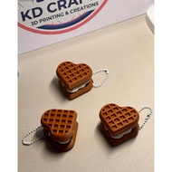 Heart Waffle 3D Clicker Keychain