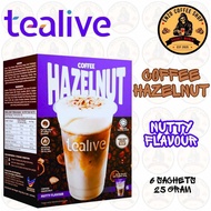 TEALIVE COFFEE HAZELNUT INSTANT DRINK / COFFEE HAZELNUT NUTTY FLAVOUR 6 SACHETS PER BOX / SINGLE SAC