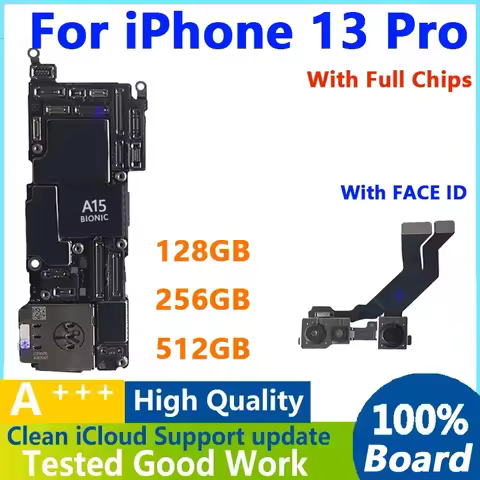 Fully Tested Authentic for iPhone 13 Pro Motherboard unlocked With Face ID 128gb 256gb 5128GB Clean 