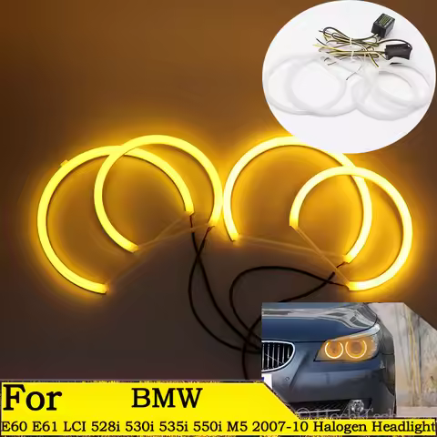 SMD Cotton Light Switchback LED Angel Eye Ring Kit For BMW E60 E61 LCI 528i 530i 535i 550i M5 2007-2