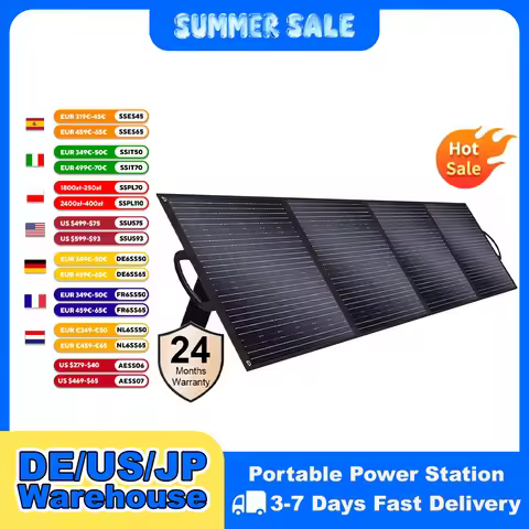 SOLARPLAY 200W Portable Foldable Solar Panel 18V Flexible Solar Panel for Family Camping Trip for To