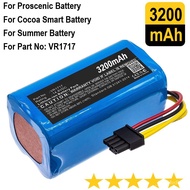 New 14.8V 2600mAh Baery For Proscenic Cocoa Smart 780T,790T,Summer P1S P2S,Jazz,Kaka Robot Vacuum Cleaner Rechargeable V